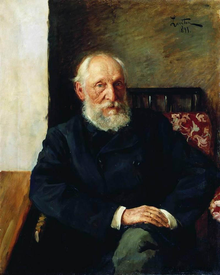 尼古拉·帕纳菲丁的肖像。 Portrait of Nikolay Panafidin. (1891; Russian Federation  )，列维坦