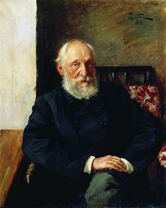 尼古拉·帕纳菲丁的肖像。 Portrait of Nikolay Panafidin. (1891; Russian Federation                     )，列维坦