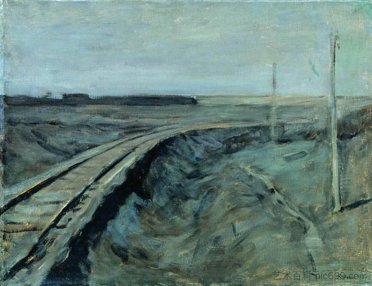 铁轨 Railroad tracks (c.1899; Russian Federation  )，列维坦