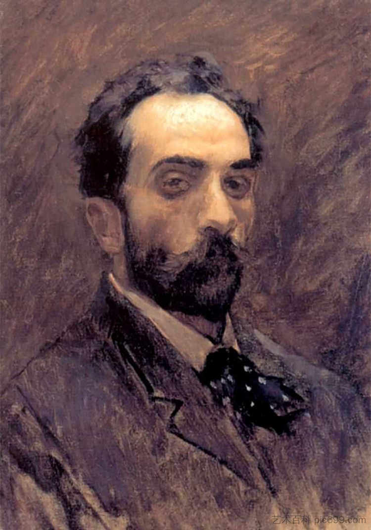 自画像 Self portrait (c.1896; Russian Federation  )，列维坦