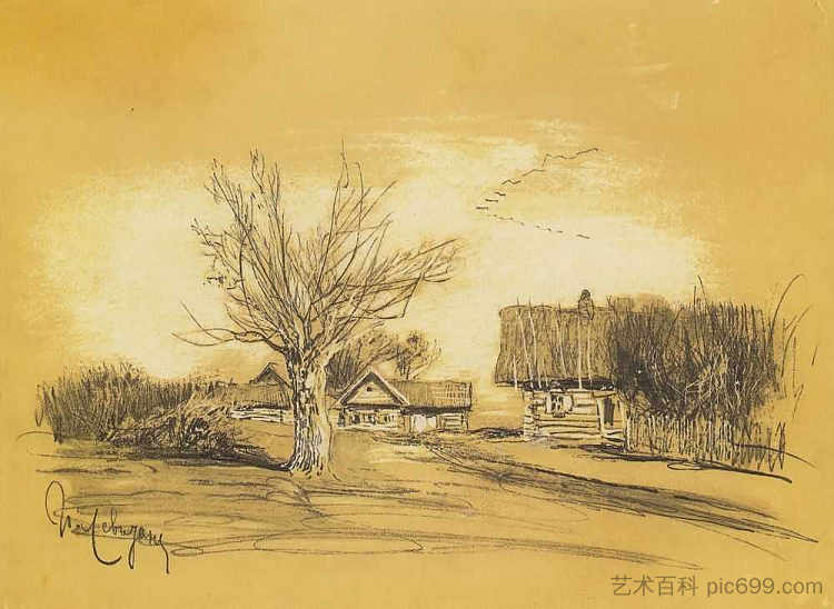 村里的春天 Spring in the village,列维坦