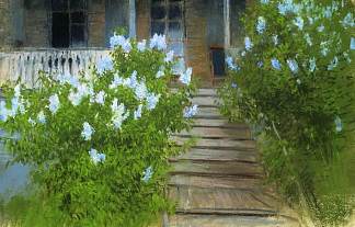 春天。白丁香花。 Spring. White lilacs. (c.1895; Russian Federation                     )，列维坦