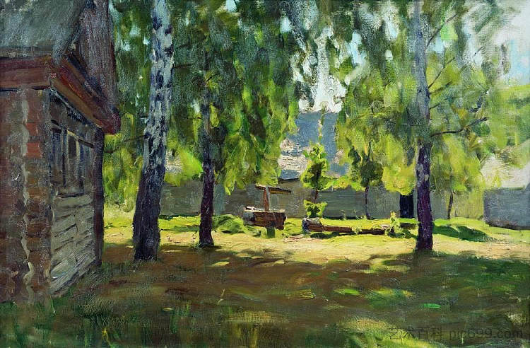 晴天。伊斯巴附近。 Sunny Day. Near the isba. (1899; Russian Federation  )，列维坦