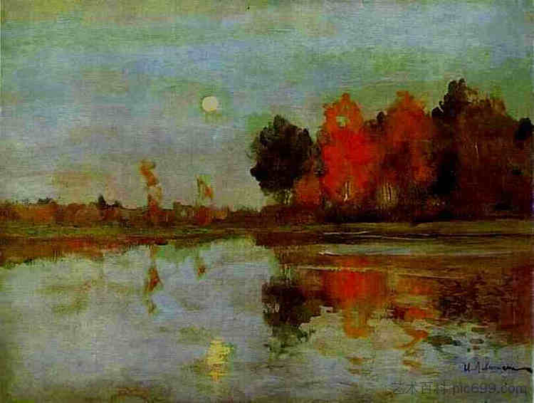 暮光之城。月亮。 The Twilight. Moon. (1898; Russian Federation ),列维坦