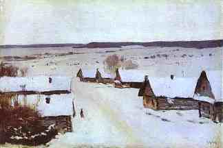 冬天的村庄 Village in Winter (c.1877; Russian Federation                     )，列维坦