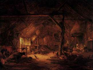 谷仓内部 Barn Interior (1645)，伊萨克·范·奥斯塔德