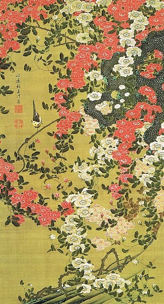 玫瑰（巴拉寿金祖） Roses (Bara Shou Kin Zu)，伊藤若冲