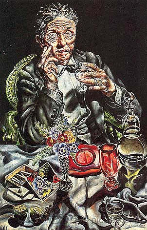 自画像饮酒 Self Portrait Drinking (1935)，依凡·阿尔布莱特