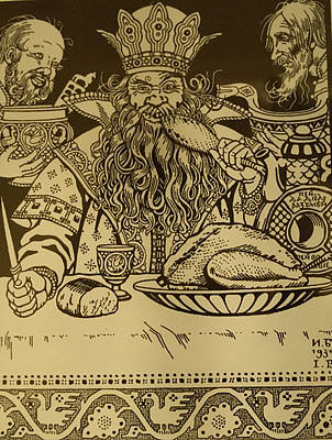 俄罗斯童话“盐”插图 Illustration for the Russian Fairy Story "Salt" (1900)，伊凡·比利本