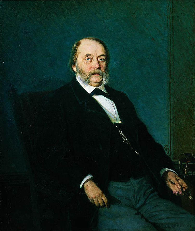 伊万·亚历山德罗维奇·冈察洛夫的肖像 Portrait of Ivan Aleksandrovich Goncharov (1874)，伊万·克拉姆斯科伊