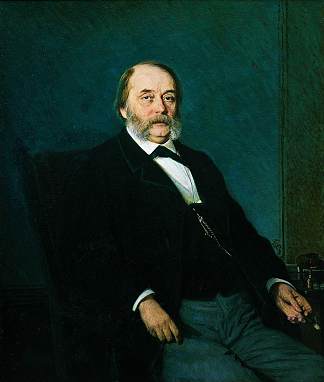 伊万·亚历山德罗维奇·冈察洛夫的肖像 Portrait of Ivan Aleksandrovich Goncharov (1874)，伊万·克拉姆斯科伊