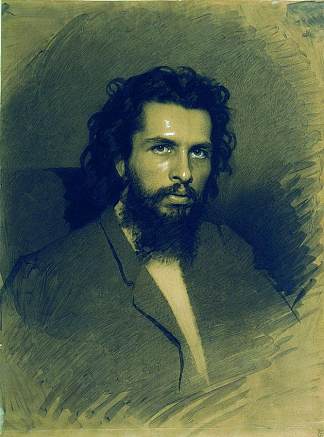 艺术家尼古拉·安德烈耶维奇·科舍列夫的肖像 Portrait of the Artist Nikolay Andreyevich Koshelev (1866)，伊万·克拉姆斯科伊