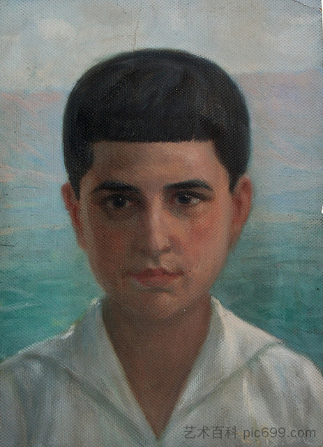 艺术家儿子的肖像 Portrait of the artist's son，伊万·姆尔克维卡