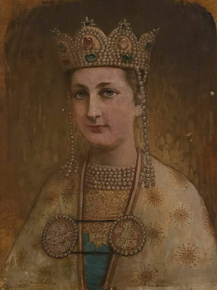 叶夫多基亚公主的肖像 Portrait of Princess Evdokia (1912; Bulgaria  )，伊万·姆尔克维卡