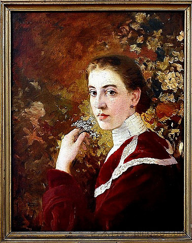 一个年轻女子的肖像 Portrait of a Young Woman (1912; Bulgaria  )，伊万·姆尔克维卡