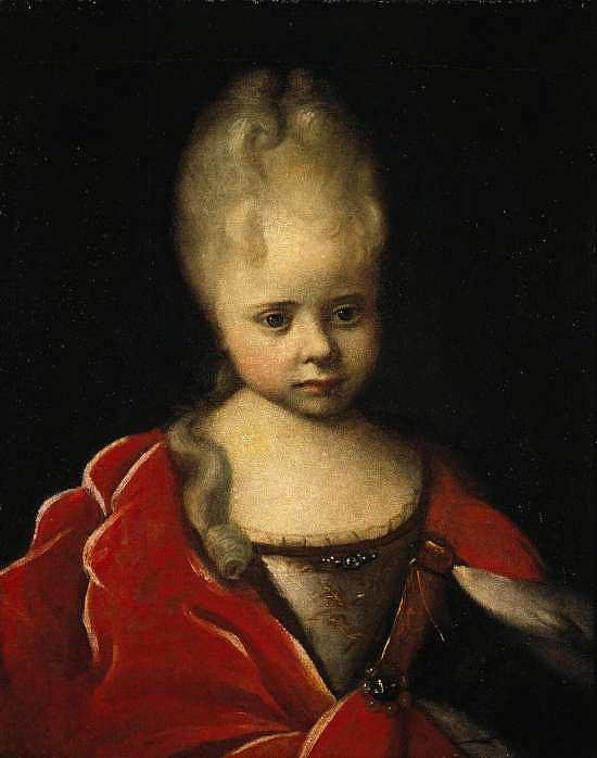 伊丽莎白·彼得罗夫娜小时候的肖像 Portrait of Elizaveta Petrovna as a child (1713; Russian Federation  )，伊凡·尼基丁