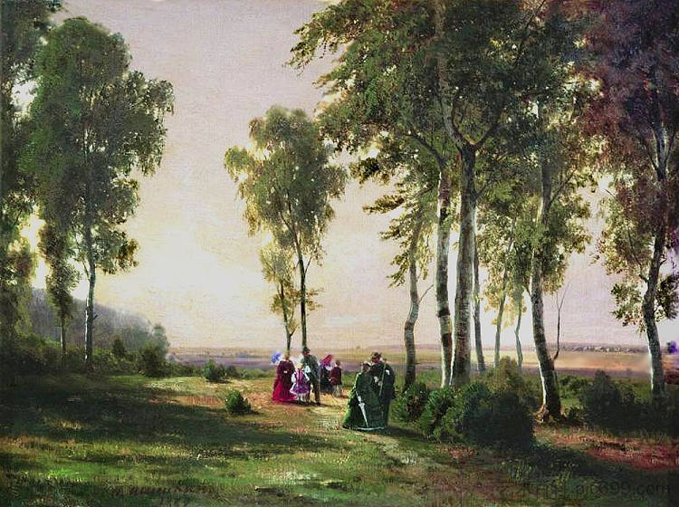 在森林里散步 Promenading in the Forest (1869)，伊万·希什金