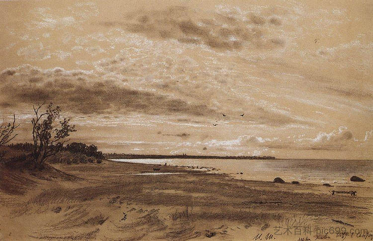 海滩。玛丽-豪 Beach. Mary-Howe (1889)，伊万·希什金