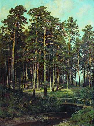 森林之桥 Bridge in the Forest (1895)，伊万·希什金