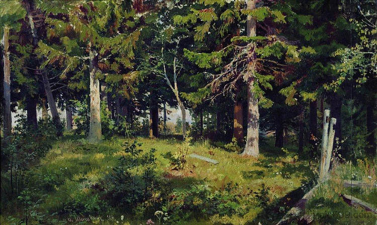 森林中的清理 Clearing in the forest (1889)，伊万·希什金