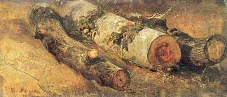 砍伐桦树 Cut down birch (1864)，伊万·希什金