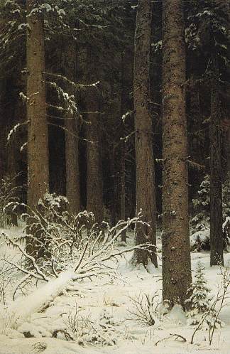 冬季的冷杉林 Fir forest in winter (1884)，伊万·希什金