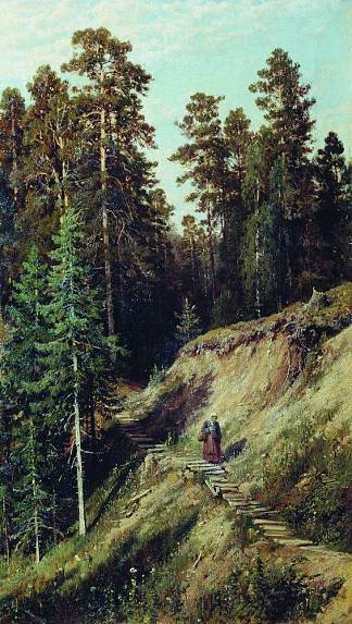 在森林里。来自蘑菇森林 In the forest. From the forest with mushrooms (1883)，伊万·希什金