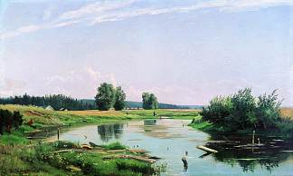 湖泊景观 Landscape with lake (1886)，伊万·希什金