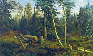 伐木 Logging (1867)，伊万·希什金