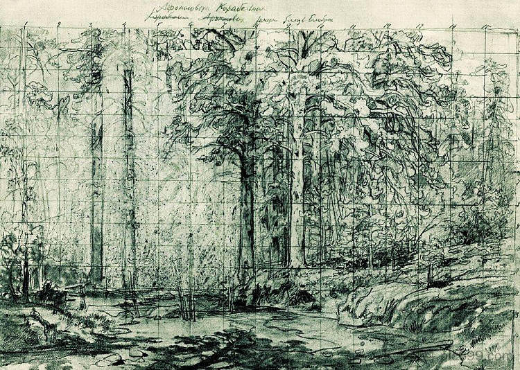 桅杆树林 Mast Tree Grove (1897)，伊万·希什金