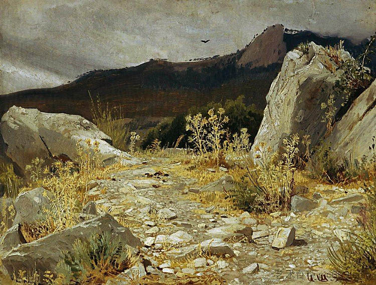 山路。克里米亚 Mountain path. Crimea (1879)，伊万·希什金