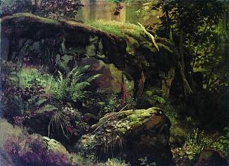森林里的石头。瓦拉姆 Stones in the forest. Valaam (1858 – 1860)，伊万·希什金