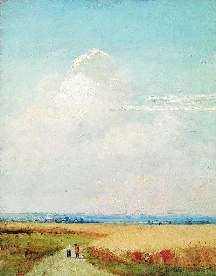 研究画作“莫斯科附近的正午” Study for the painting "Noon in the vicinity of Moscow"，伊万·希什金