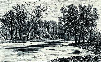 森林中的沼泽 Swamp in the the forest (1885)，伊万·希什金