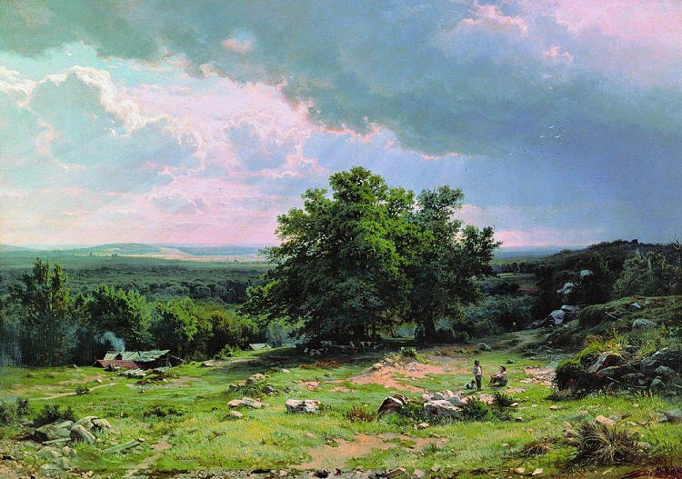 杜塞尔多夫附近的景色 View near Dusseldorf (1865)，伊万·希什金