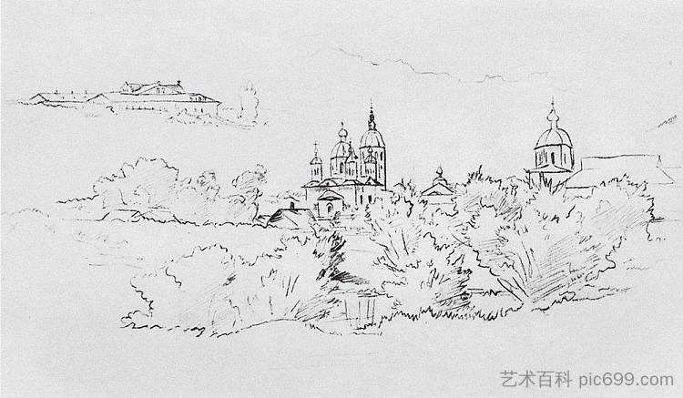 耶拉布加的景色 View of the Yelabuga (1861)，伊万·希什金