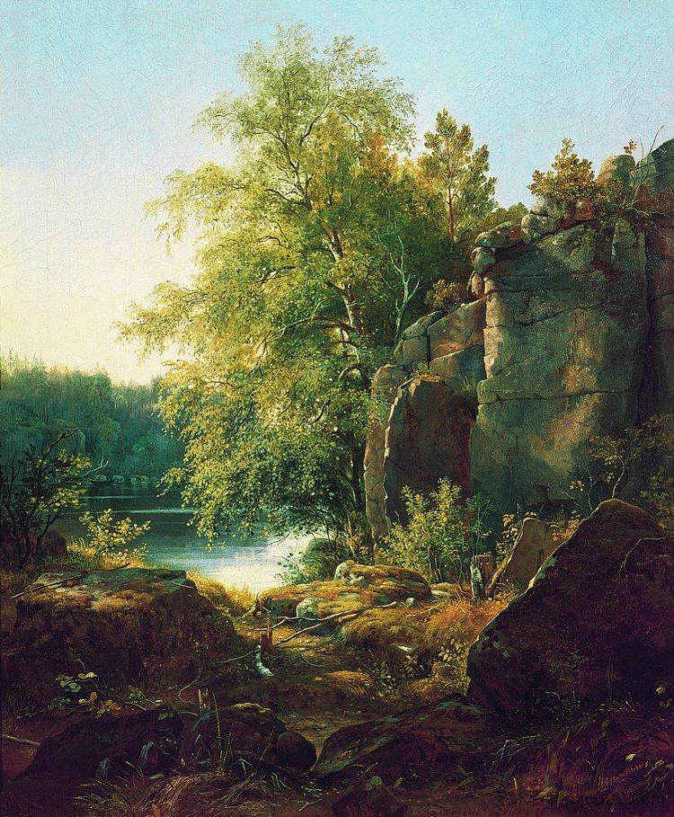 瓦拉姆岛景观 View on the Island of Valaam (1858)，伊万·希什金