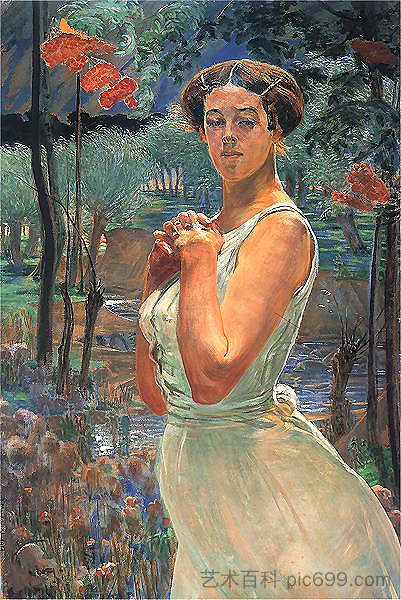 树林里的女人 A woman in a grove (1917)，杰西克马尔塞夫斯基