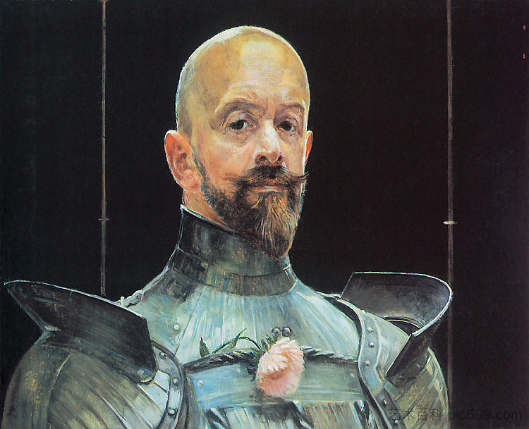 盔甲自画像 Self-portrait in Armour (1914)，杰西克马尔塞夫斯基