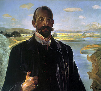 自画像，后面的维斯瓦河 Self-portrait, vistula river behind，杰西克马尔塞夫斯基