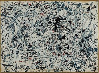 成分（白底白字、黑底蓝、红字） Composition (White, Black, Blue and Red on White) (1948)，杰克逊·波洛克