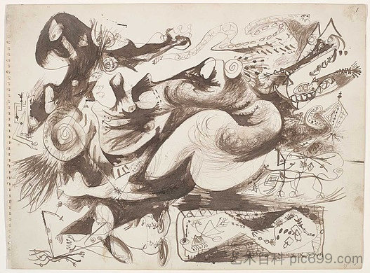 无题（奥康纳-解冻770） Untitled (O'Connor-Thaw 770) (c.1946 - c.1947)，杰克逊·波洛克