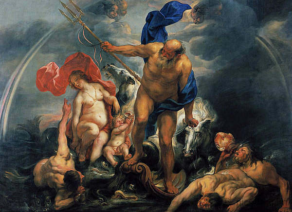 风暴中的海王星和安菲特里特 Neptune and Amphitrite in the Storm,雅各布布·乔登斯