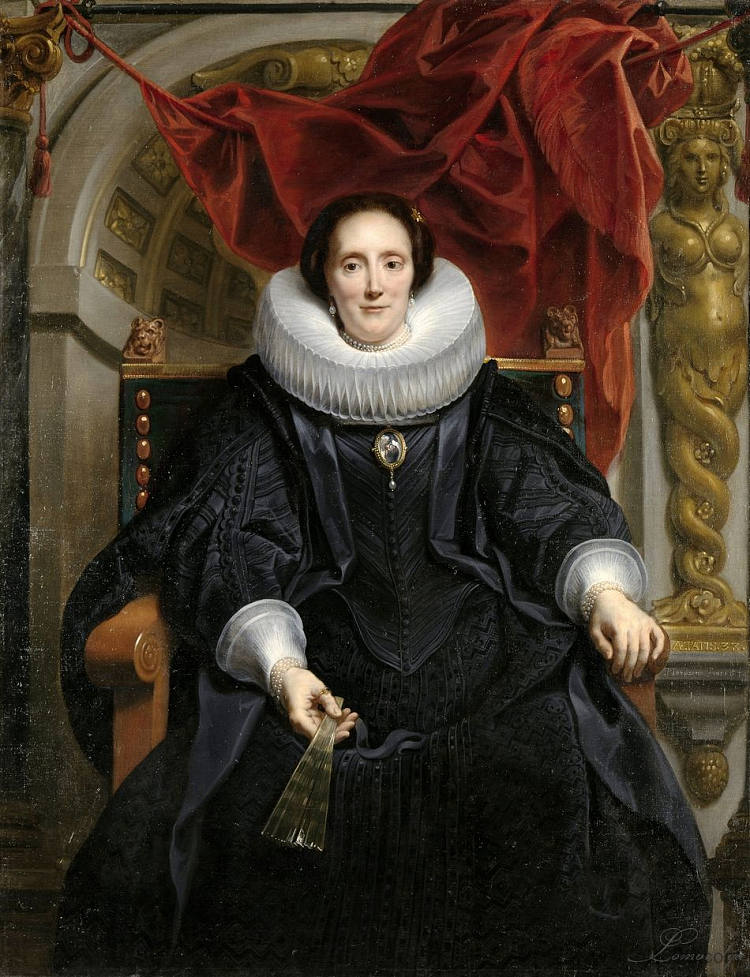 凯瑟琳娜·贝哈赫尔的肖像 Portrait of Catharina Behaghel (1635)，雅各布布·乔登斯