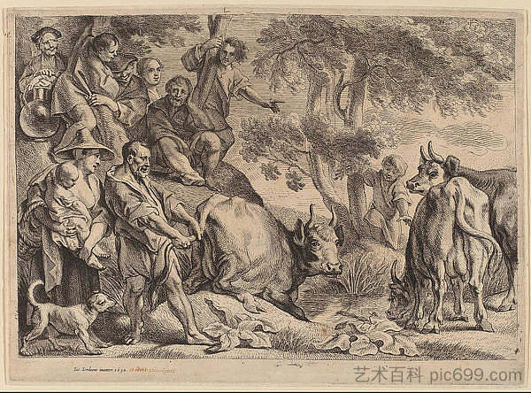 卡库斯抢劫赫拉克勒斯的牛 Cacus Robbing the Cattle of Hercules，雅各布布·乔登斯