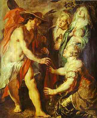 基督作为园丁来到三个玛丽 Christ Comes as a Gardener to Three Marys (c.1615)，雅各布布·乔登斯