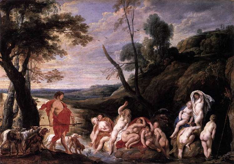 戴安娜和阿克泰翁 Diana and Actaeon (c.1640)，雅各布布·乔登斯