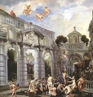 爱之泉的仙女 Nymphs at the Fountain of Love (c.1630)，雅各布布·乔登斯