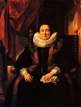 坐在椅子上的女士的肖像 Portrait of a lady sitting in a chair，雅各布布·乔登斯