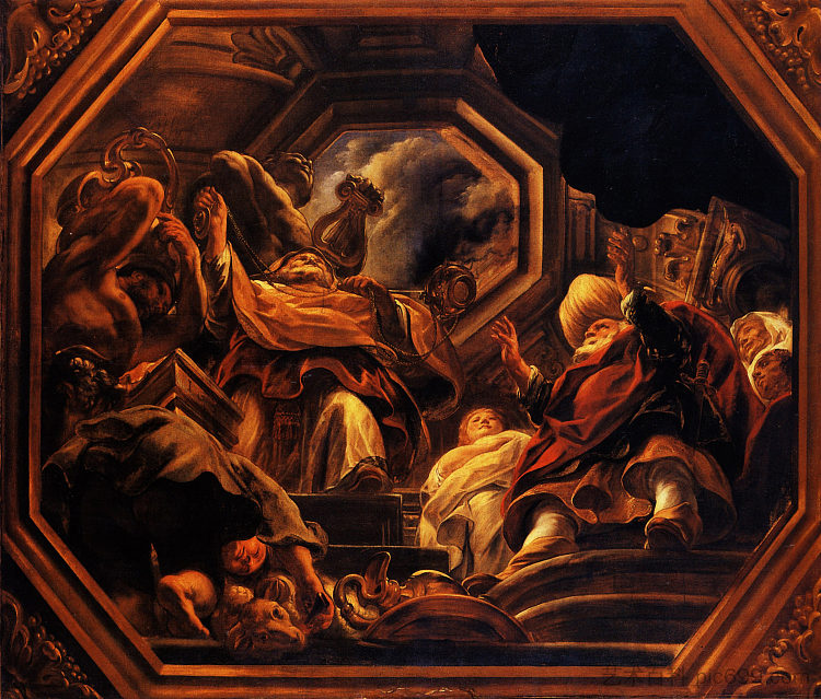阿波罗神庙神谕顾问的父亲 The father of the Psyche consultants of Oracle in the Temple of Apollo (1652),雅各布布·乔登斯